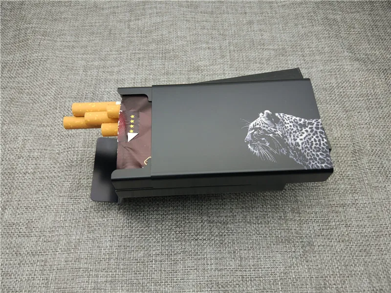 Индивидуальный леопардовый чехол для сигарет, ультра тонкий алюминиевый сплав, коробка для сигарет с лазерной гравировкой, не выцветает