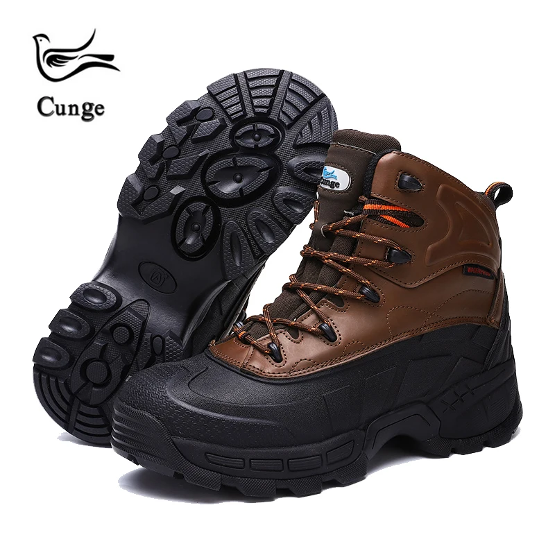 cunge Men Hiking Shoes Outdoor Work Shoes Construction Safety Boots Military Tactical Boots Waterproof Steel Toe Cap Safety Shoe
