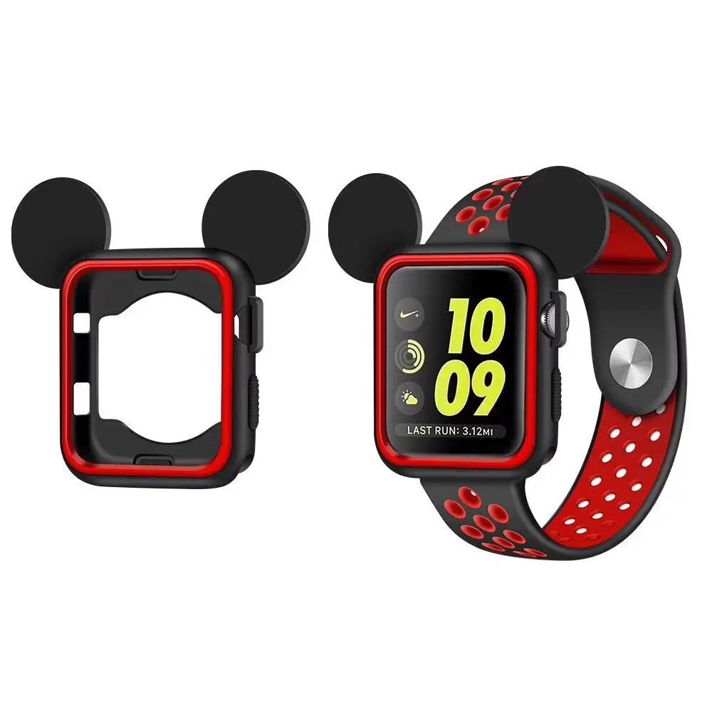 Спортивный силиконовый чехол 42 мм мягкий резиновый защитный для Apple Watch Обложка