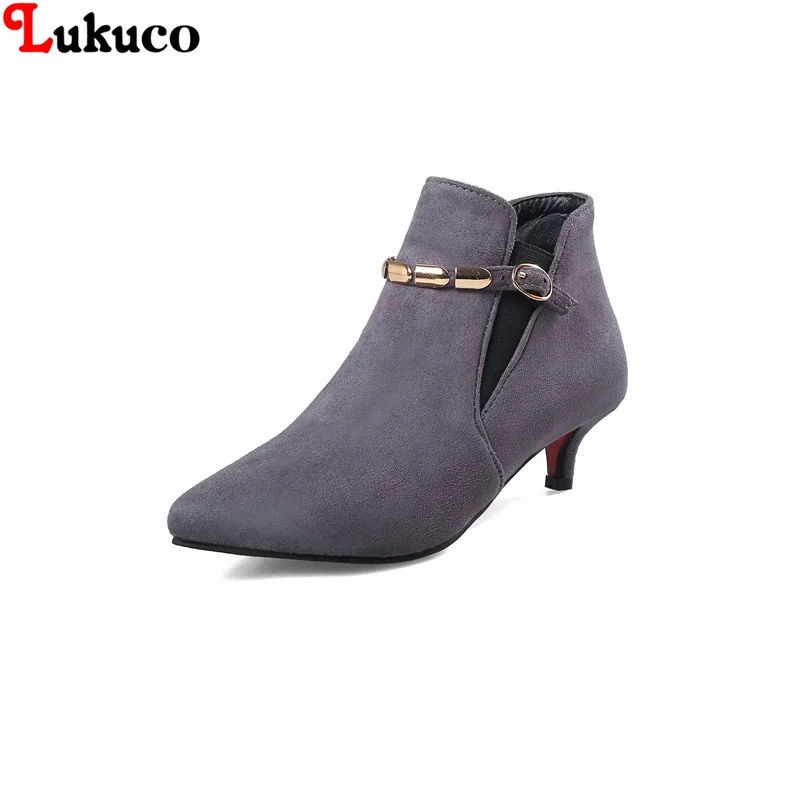 

Lukuco New Arrival Plus Size 43 44 45 46 47 48 Women Boots Fashion Low Heels Women's Shoes Sexy Autumn Winter Ankle Boots female