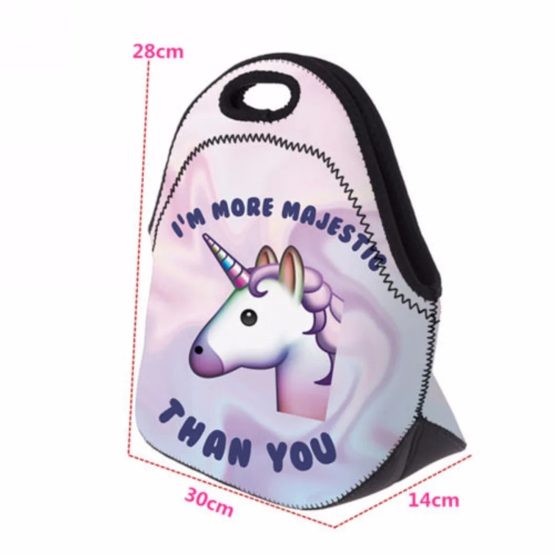 UNICORN TIME Thermal Insulated 3d print Lunch Bags for Women Kids Thermal Bag Lunch Box Food Picnic Bags Tote Handbags