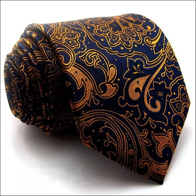 Высокое качество набор галстуков Золотой Шелковый Пейсли мужской галстук с карманом квадратный жаккардовый тканый галстук для мужчин Gravata свадебный набор галстуков