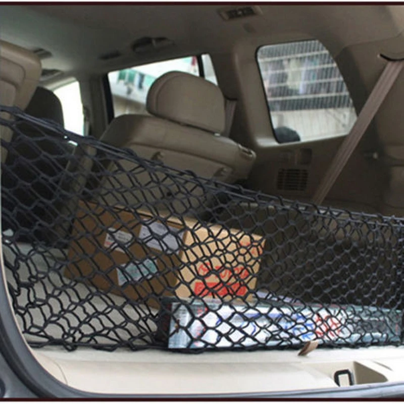 1 Pcs 9040 Dual-layer Vertical Shielding Net Trunk black Luggage Net Universal Car String Bag Storage Net high quality (5)