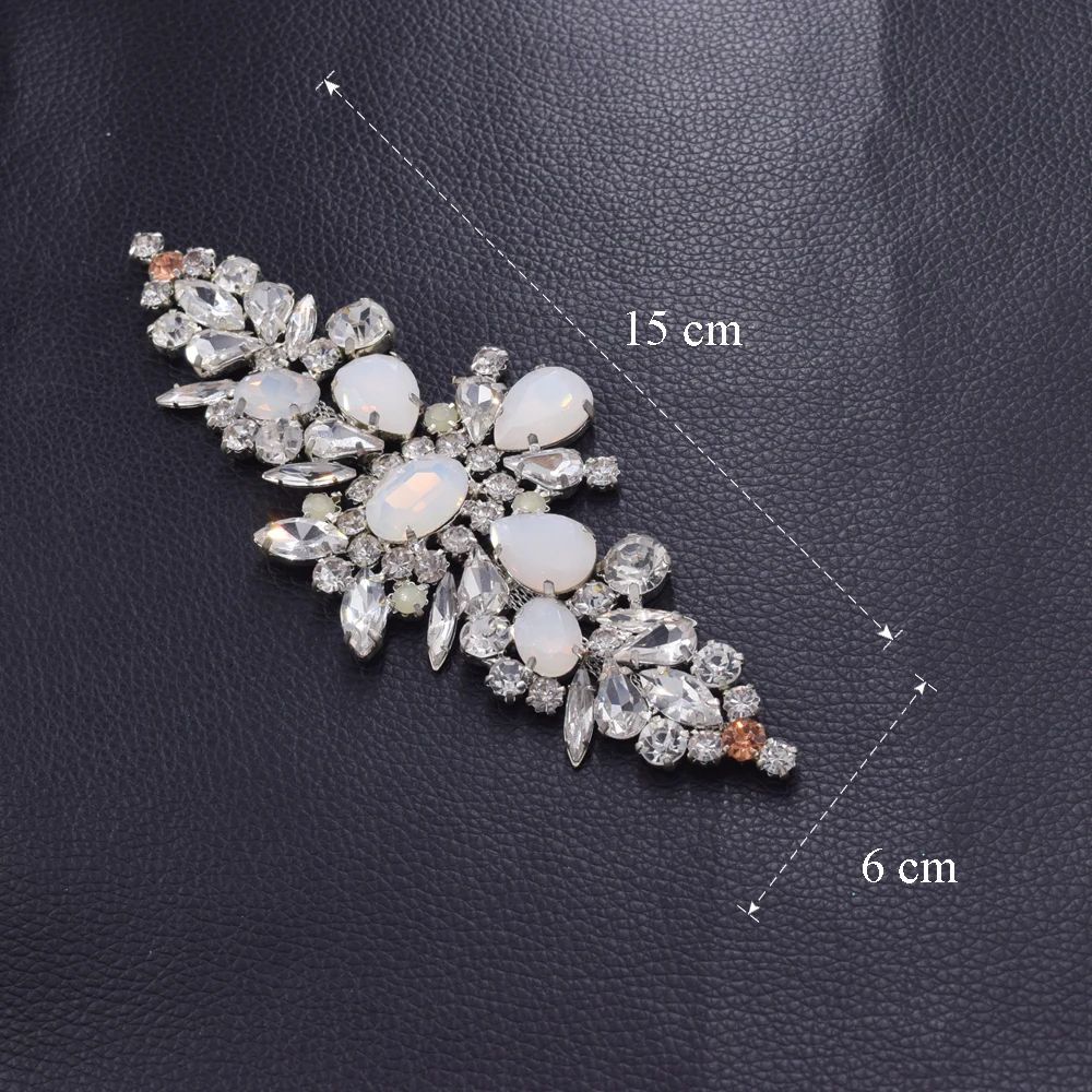White opal rhinestone belt patches (7)
