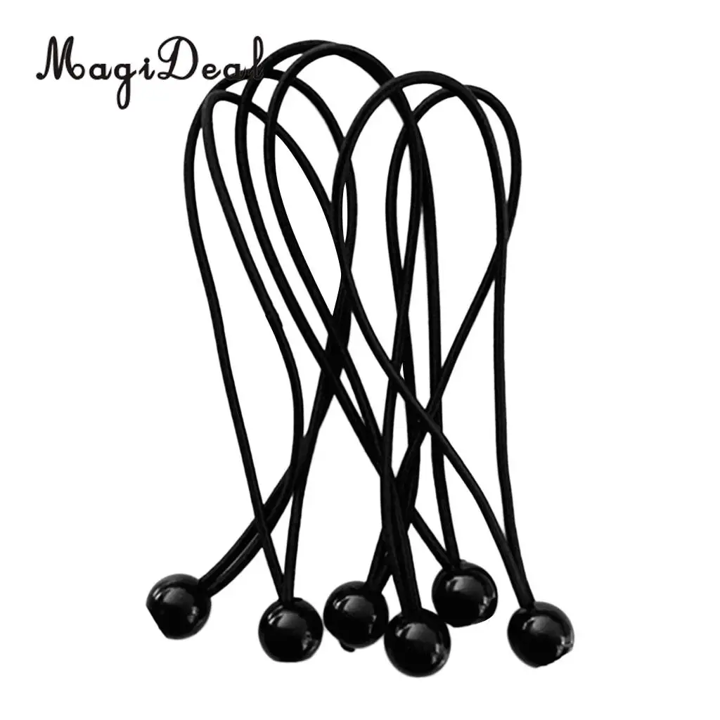 MagiDeal Hot 6Pcs 15cm 3mm Heavy Duty Elastic Ball Bungee Cord Tarp Tent Awning Fixing Tie Down Canopy Strap for Caving Climbing