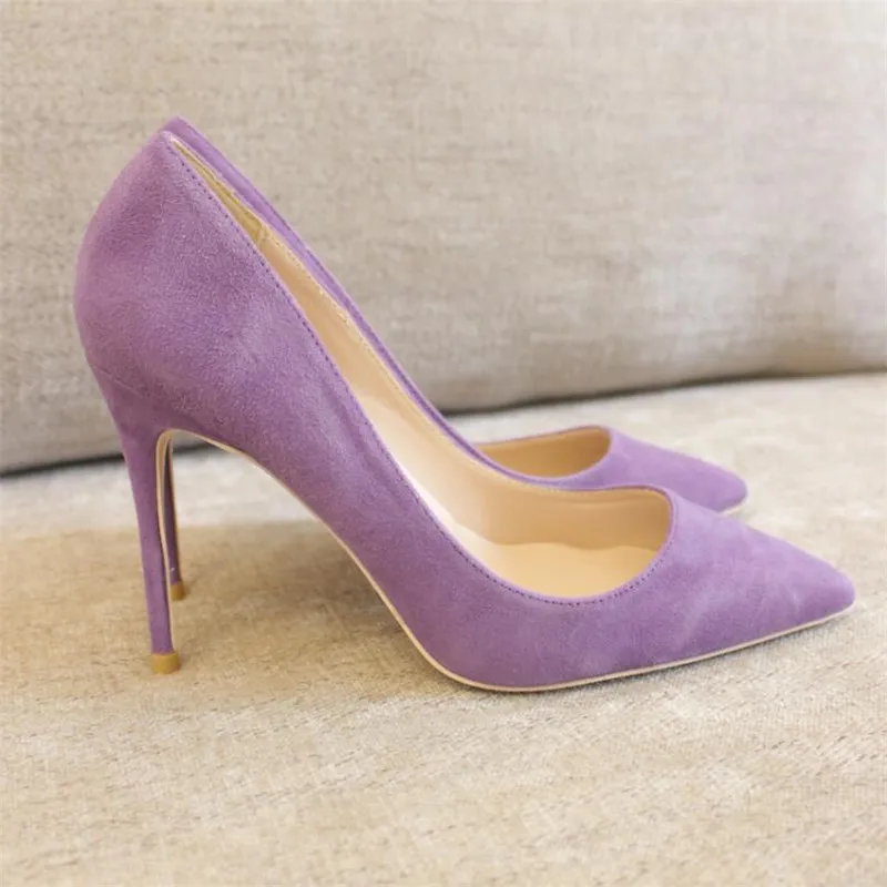 Zapatos La Señora Altos Púrpura Envío Pointy 43 Estilete 8 10 Suede Tacones Alto Manera 12 Toe Bombas Tacón De Mujeres Size33 Cm 7B4pq
