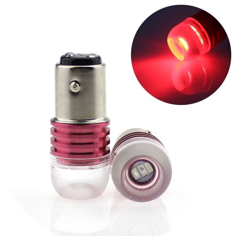 10 pieces Strobe Flashing Red 1157 2357 LED Car Motorcycle Tail Brake Light Lamp Projector Bulb
