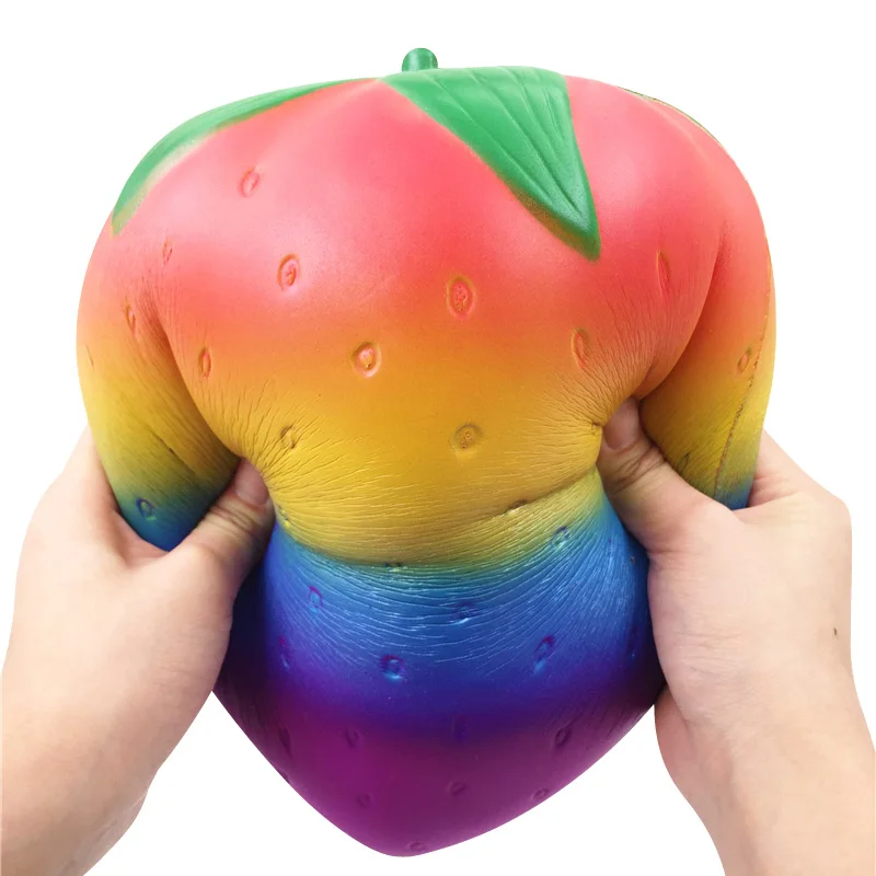Jumbo мягкими супер гигантский мягкий фрукты Радуга Galaxy клубника замедлить рост снятие стресса игрушка Squeeze веселые детские игрушки