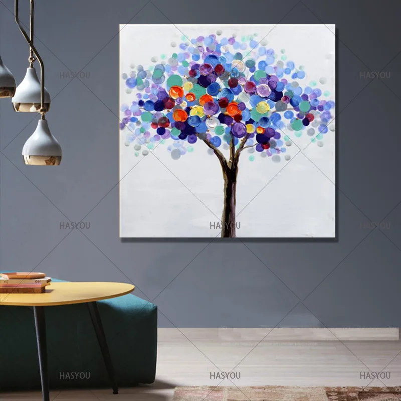 Wish-Tree-Picture-Art-for-Living-Room-Hand-painted-Modern-Abstract-Oil-Painting-On-Canvas-Wall (1)