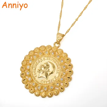 

Anniyo GEORGIVS V. D.G.BRITT Coin Pendant Necklaces for Women Arab Middle East Jewelry African Gifts New #013612