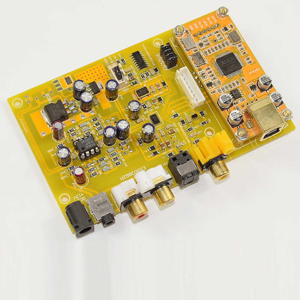 K38 ES9038Q2M Triple Switch DAC Decoder Board Support Fiber/Coaxial/USB Input Audio Board
