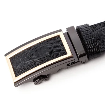 

2019 Men Belts Genuine Leather 3D Crocodile Fashion Designer Automatic Belt Business Luxury Man Buckle Strap Cowskin Belts