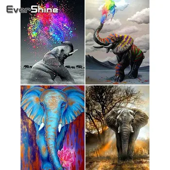 

Evershine Diamond Painting Full Square Elephant Cross Stitch Diamond Embroidery Sale Animals Pictures Of Rhinestones Diamond Art