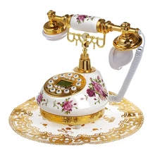 Retro Vintage Antique Style Floral Ceramic Home Decor Desk Telephone Phone