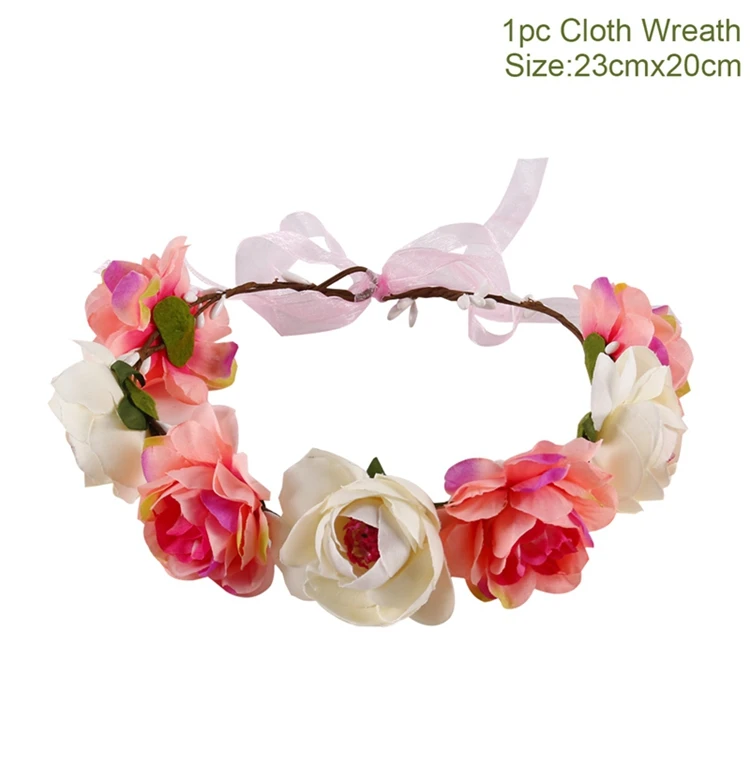 Обруч для невесты, свадебный душ, Декор, тату, украшение для свадьбы, деревенские свадебные аксессуары, вечерние украшения - Цвет: cloth wreath D