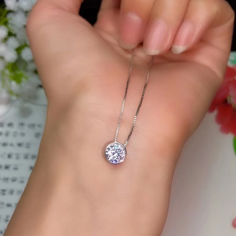 Ювелирные изделия colife модный Муассанит кулон для молодой девушки 1.2ct F цвет VVS1 класс Муассанит Серебряный кулон 925 серебряные ювелирные изделия