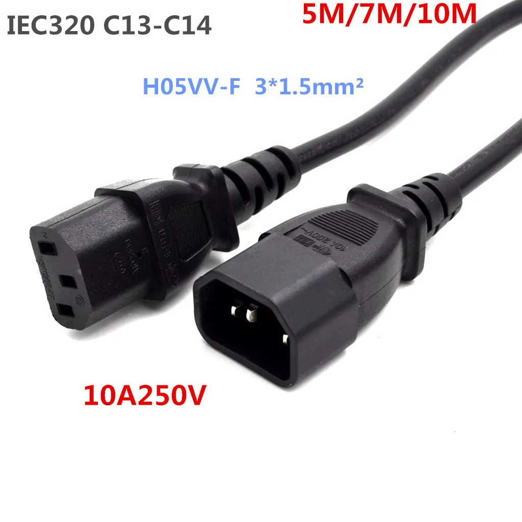 IEC 320 3 контактный C14 штекер к C13 гнездо главный удлинитель питания свинцовый