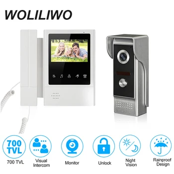 

Wired Video Doorphone 4.3Inch TFT-LCD Color Indoor Unit Video Doorbell System IR COMS Night Vision Outdoor Camera For Home