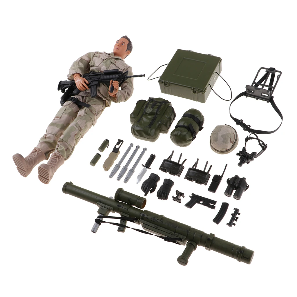 

1:6 12inch Movable Action Figure Doll Military US Army Combat Soldier Model Clothes Set Toy