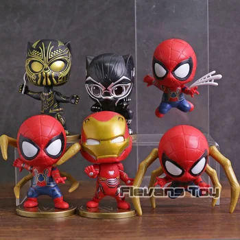 

Avengers Infinity War Iron Man Spiderman Iron Spider Black Panther PVC Figures Toys 6pcs/set