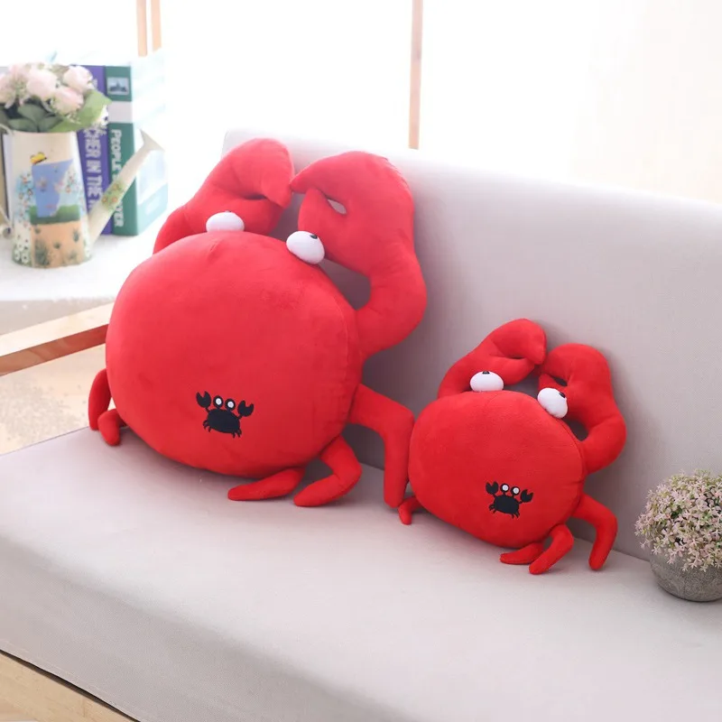 Забавная плюшевая подушка для краба Kawaii 30 см/50 см Мягкая красная игрушка с