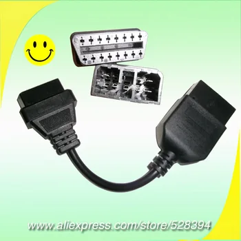 Beste Hoge Kwaliteit 50 stks 9 Pin 16 Pin 9 pinnen om 16 pins OBD 2 OBD2 OBDII OBD II Diagnostic Tool Connector Adapter kabel