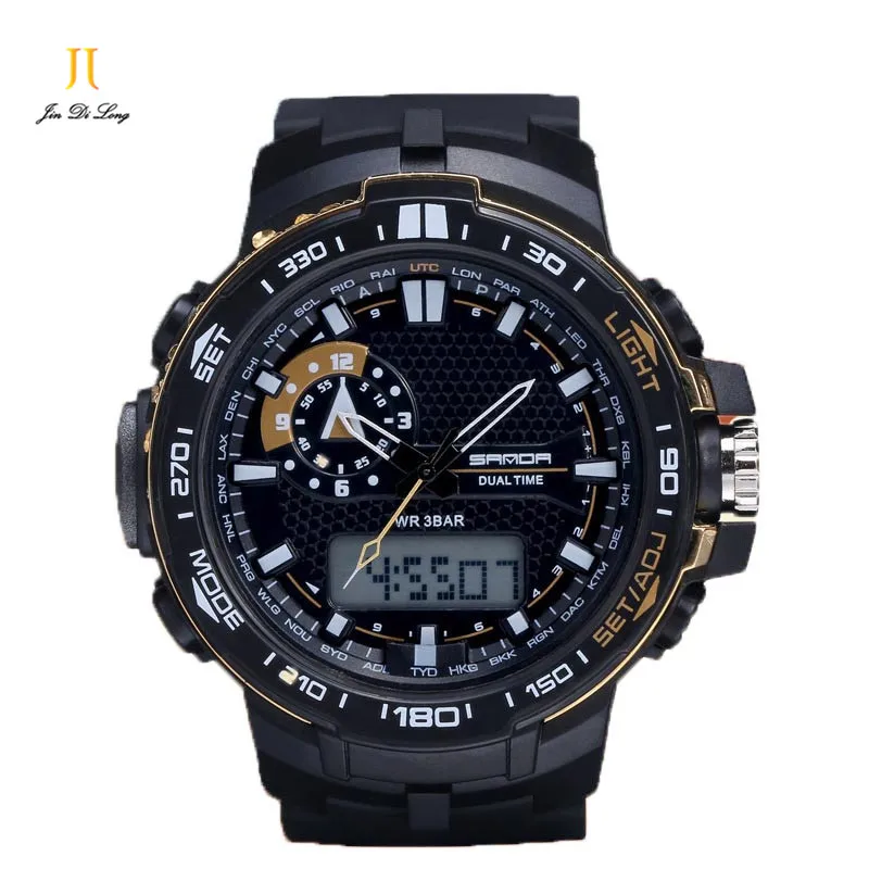 

Men Sports Electronic Watches Clock New Three-pin Multifunction Tide Waterproof Alarm Shock Clock Wristwatches Shock Watch