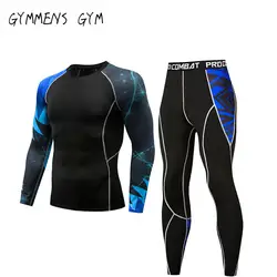 GYMMENS беговые компрессионные наборы облегающие футболки, лосины, спортивные фитнес мужские спортивные штаны, облегающие тренировочные ноги