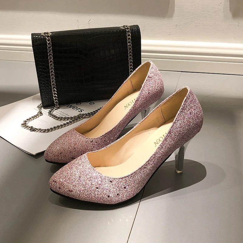 ORCHA LISA/шикарные туфли-лодочки на каблуке 8 см женские свадебные вечерние туфли с острым носком на высоком каблуке золотого и серебристого цвета женские туфли на шпильке размера плюс 45, 44
