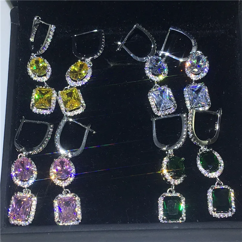 

Romantic lady Drop Earring 925 sterling silver AAAAA Cz Party wedding Dangle Earrings for women Fashion Jewelry