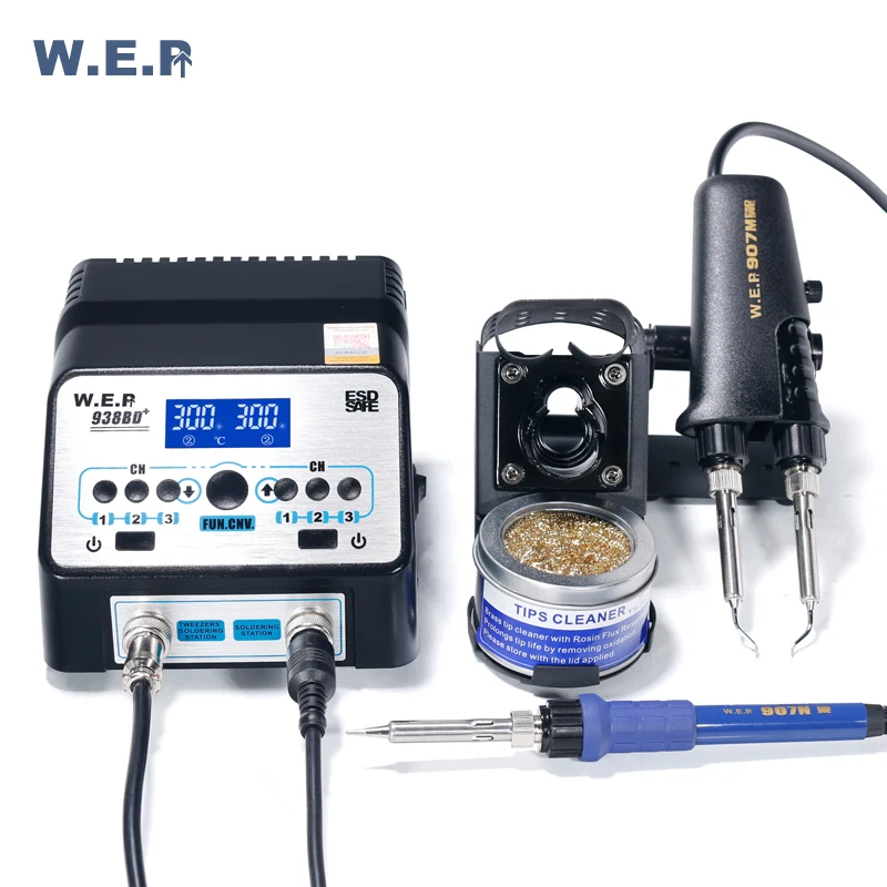 WEP 938BD + паяльный пинцет Электрический паяльник ремонтная станция для BGA