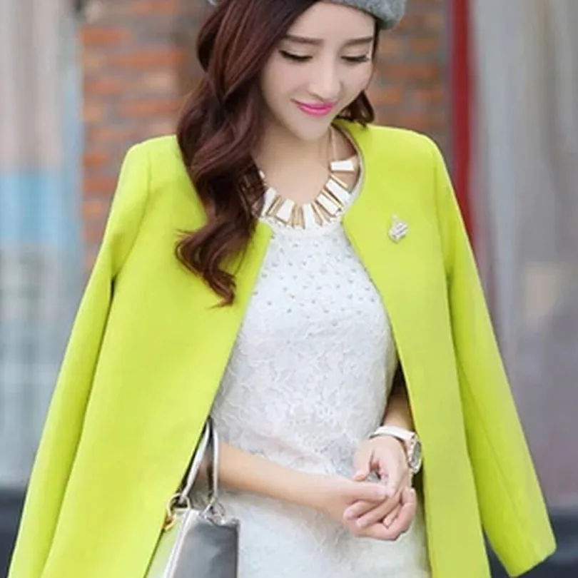 Korea Style Autumn and Spring Women Wool & Blends Beautiful Female Long Cardigan Coats Fashion Overcoats Drop Shipping W4 35