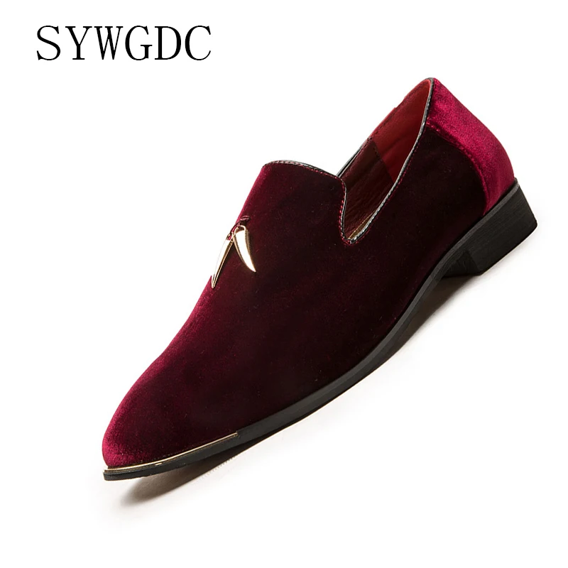 

SYWGDC Wedding Dress Men Brand Flock Loafers Soft Moccasins Casual Foortwear Male Driving Shoes Slip On Shoes Big Size 38-48