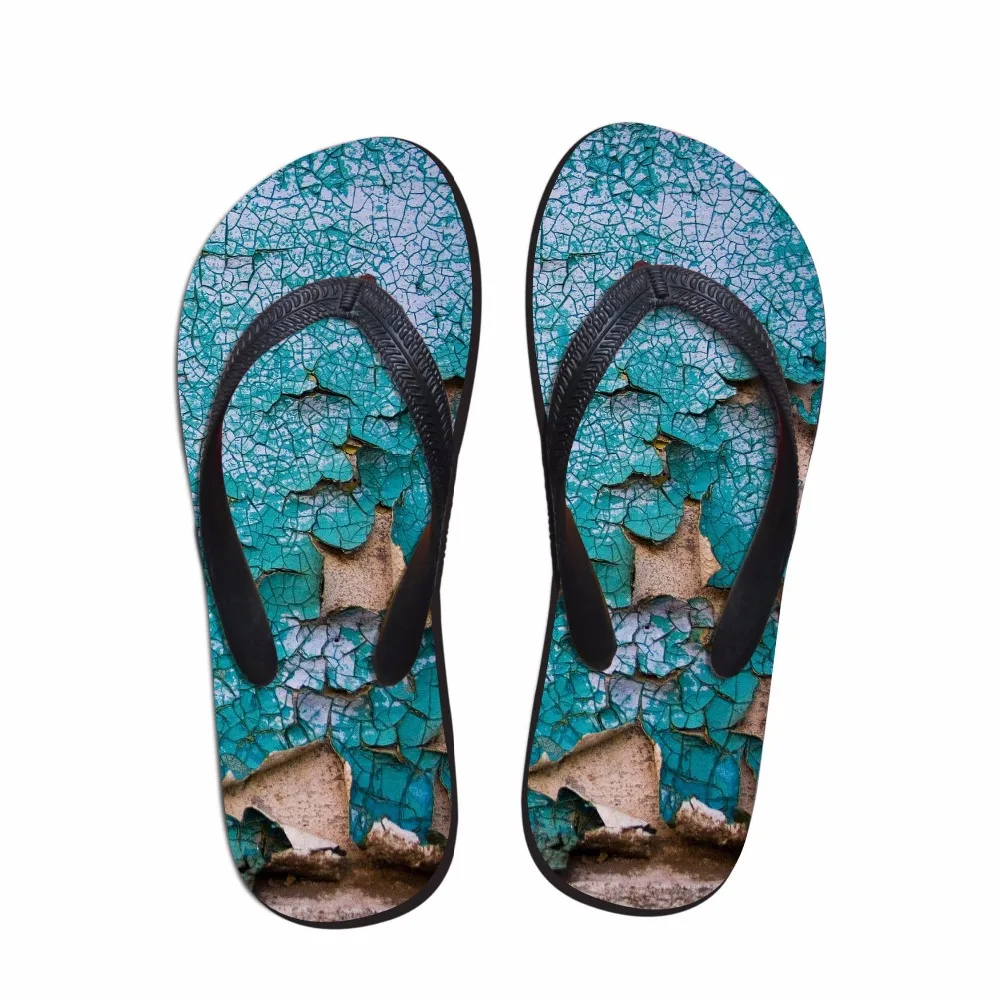

Noisydesigns summer Men slippers Men's flip flops platform oil paint board print footwear Male beach sandals flip-flops shoes