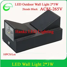 10 шт./партия СВЕТОДИОДНЫЙ наружный настенный светильник 6 Вт светодиодный настенный светильник водонепроницаемый современный светодиодный настенный светильник COB настенная лампа садовая лампа для крыльца