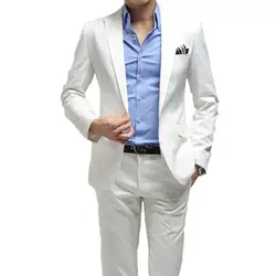 2017 бренд мужской костюм новый Повседневное Бизнес нежный Для мужчин Slim Fit Мода Для мужчин S свадебные костюмы для плюс Размеры 6xl белый