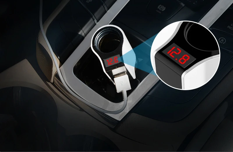 Thbelieve 2 USB Car Chargers 5V 2.1A Fast Charging Car Cigarette Lighter Auto Car-Charge With LED Voltage Display Auto-Chargers (9)