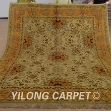 Yilong 8'x10' восточные шерстяные ковры персидские золотые изысканные шерстяные ковры персидские шелковые(1335