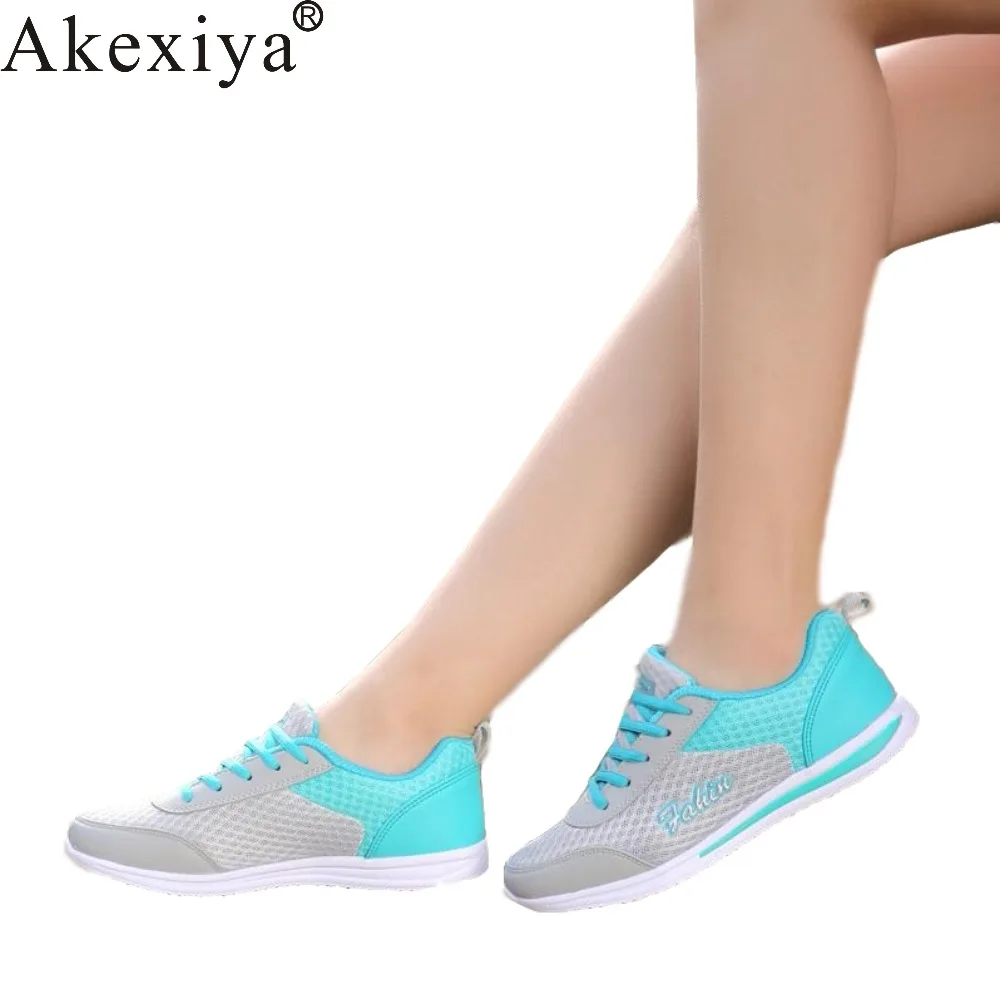 Akexiya весна-лето, женские кроссовки с дышащей сеткой, обувь для бега на плоской подошве, женские слипоны на плоской подошве, прогулочная обувь размера плюс 41, 42