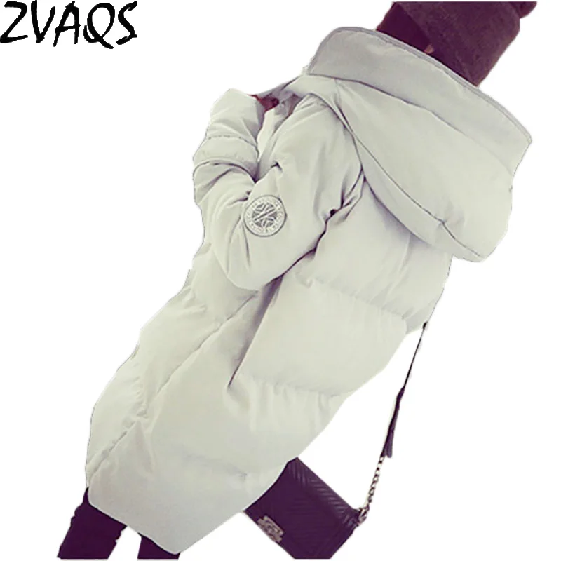 

Winter Jacket Women 2018 European Brand Fashion Thick Long Large Size Hooded Women Parkas Casual Down Cotton Wadded Coat K3306