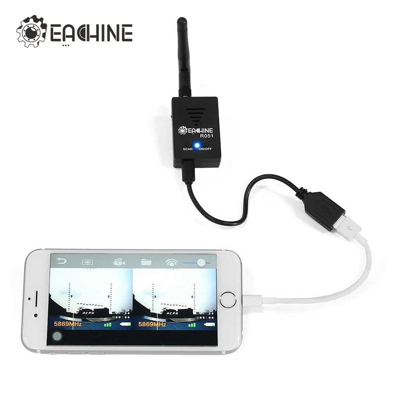 

In Stock! Eachine R051 150CH 5.8G FPV AV Recevier Build in Bat For iPhone Android IOS Smartphone Mobile Tablet VS ROTG01 UVC OTG
