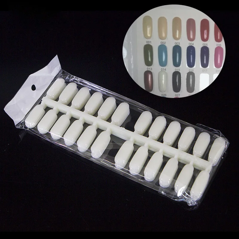 

120pcs/pack Natural Color False Nail Art Technician Tools Polish Display Practice Tips Nail Polish Display 24 Color Card