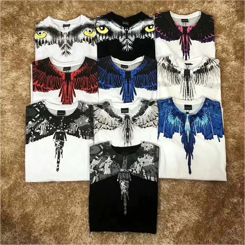 

19SS Marcelo Burlon T Shirts Men Women Summer Casual Feather Wings Marcelo Burlon T-shirt Italy Marcelo Burlon T Shirt Top Tees