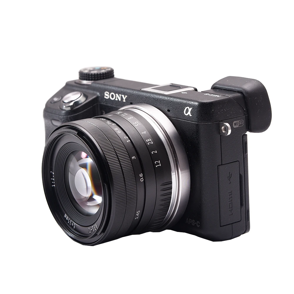 Для объектива sony E-card 35 мм F 1,2 Prime APS-C алюминиевый ручной объектив для sony NEX-5 6 5N 5T A5000 A5100 A6500 A6300 a6000объектив камеры