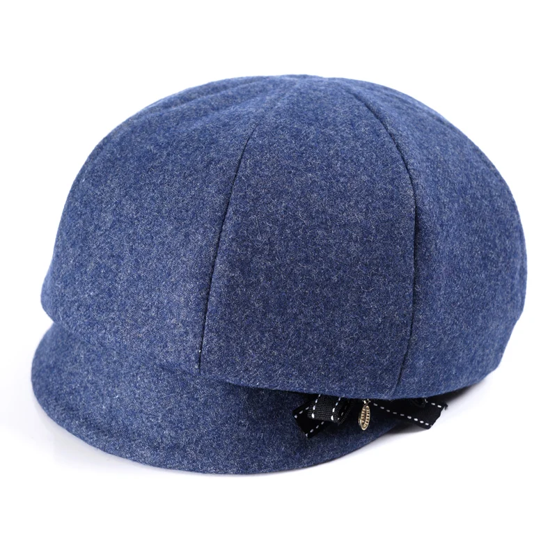 Новое поступление, зимняя теплая шапка для взрослых, модная шапочка для бассейна, универсальная модная шерстяная шапка-берет, Студенческая дорожная шляпа, Fodlable B-7629 - Цвет: Синий