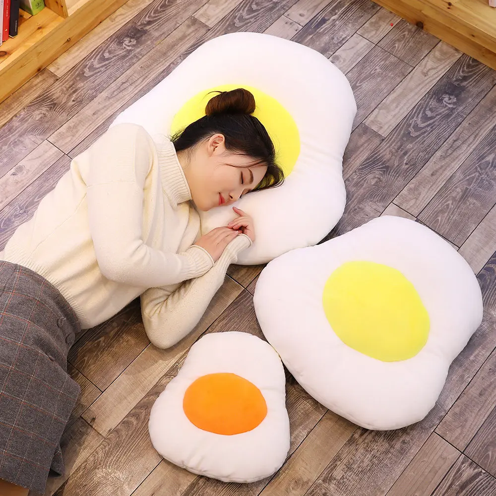 creative egg plush pillow stuffed food lomelette plush toy yolk throw pillow cushion kids toys home sofa decor plush toys