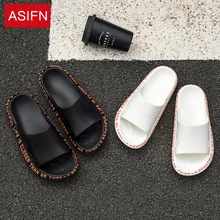 ASIFN/мужские шлепанцы; летние пляжные вьетнамки; Chanclas Hombre; повседневные шлепанцы; мужские и женские домашние Нескользящие шлепанцы на мягкой подошве для улицы
