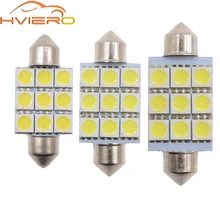 10X Weiß 5050 9Led C10W C5w Parkplatz Tür Girlande Dome backup Lampe 36mm 39mm 41mm DC12V Auto led Tür Lesen Schwanz Wiederum Lampe