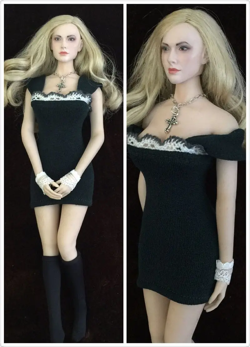 

1/6 Scale Deep Green Dress Necklace and Bracers Models for 12'' Female Figures Bodies