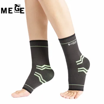 MEGE 1 Paar Hoge Elastische Bandage Compressie Breien Sport Beschermer Basketbal Voetbal Enkel Ondersteuning Tobiller, dans Protector